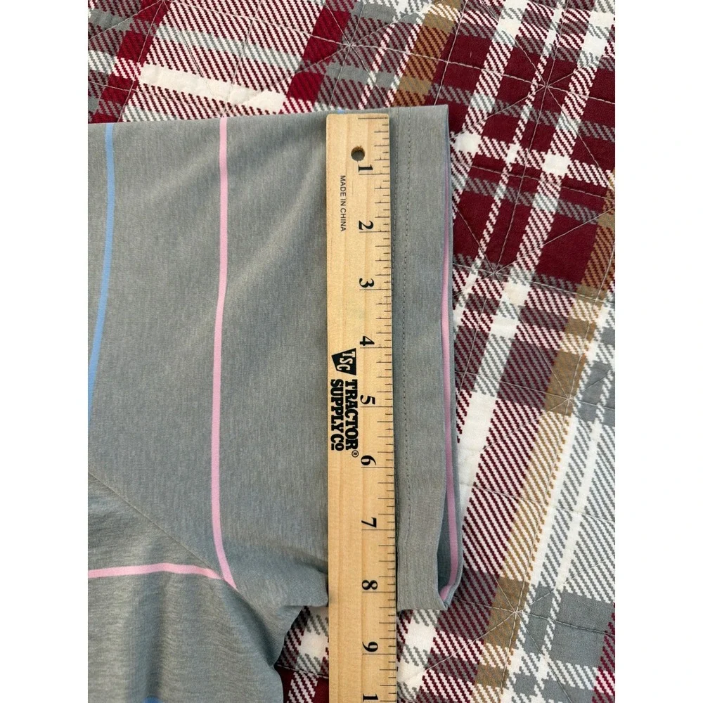 Polo Ralph Lauren Performance Gray Pink Blue Striped Golf Polo Shirt Mens XXL